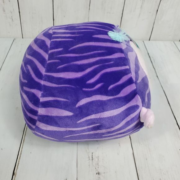 Squishmallow Stackable 8" Tazik the Purple Monkey Zebra Striped Pillow New - Picture 4 of 12